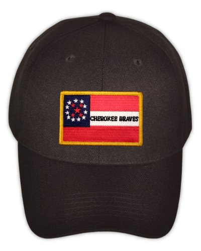 Cherokee Braves battle flag embroidered patch cap